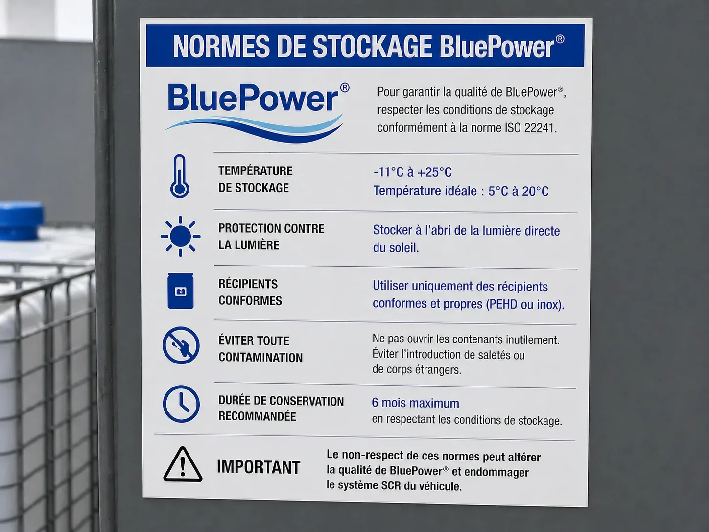 Stockage de l'AUS32 / DEF (type AdBlue®) : Bonnes Pratiques
